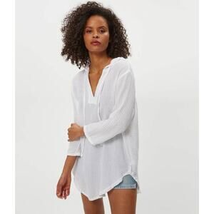 Michael Stars Emi Gauze Hoodie in White Small NEW